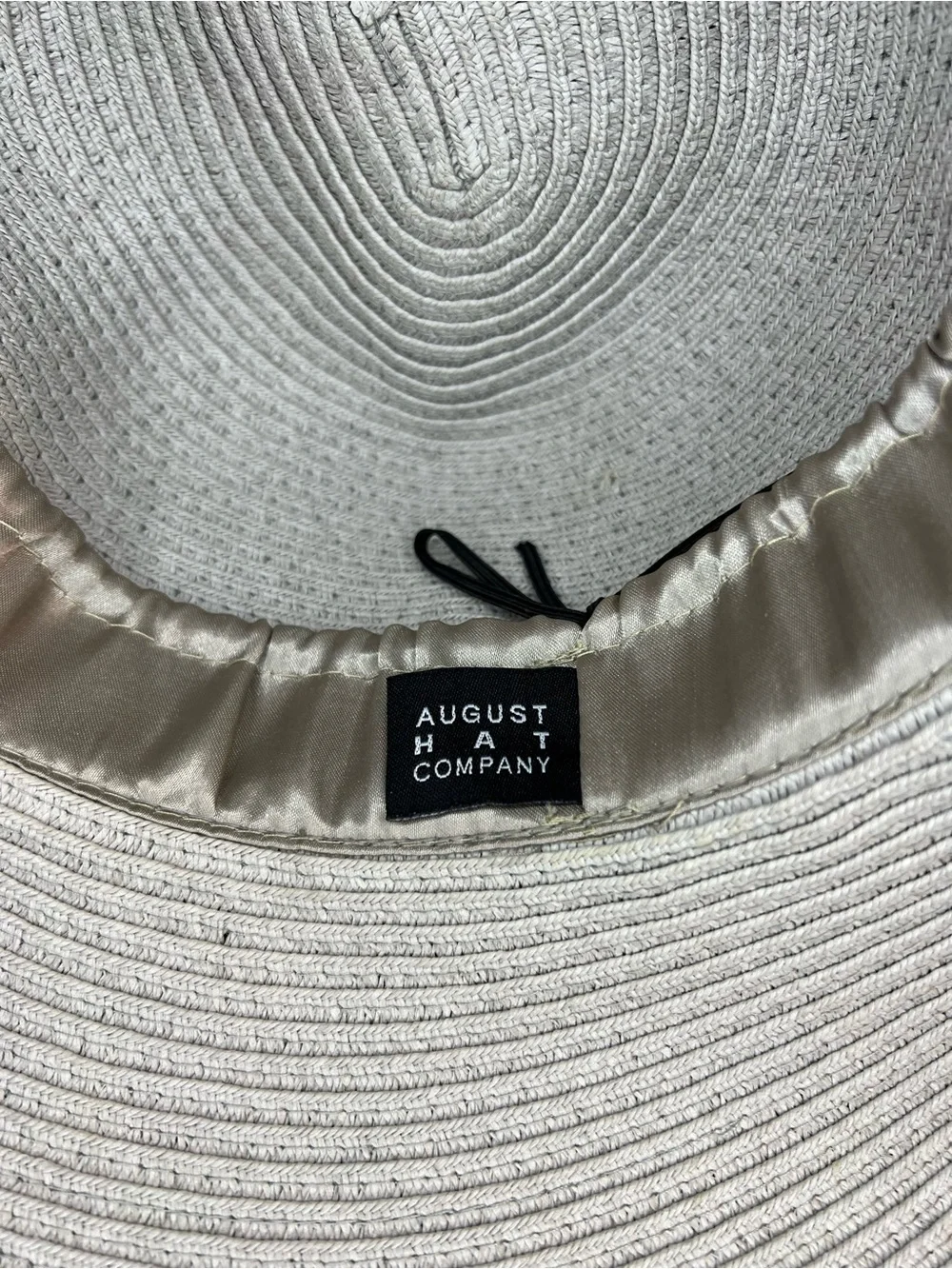 August Hat Company Gray Wide Brim Sun Hat w/ Flower